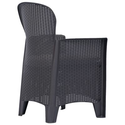 vidaXL 2 db barna rattan hatású műanyag kerti szék párnával