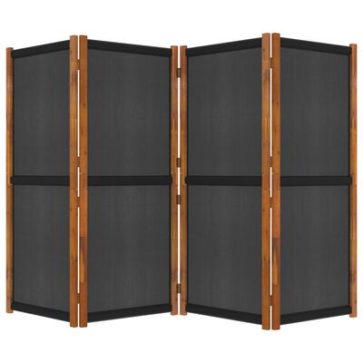 vidaXL fekete 4 paneles térelválasztó 280x180 cm