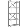 vidaXL K&ouml;nyvespolc 60 x 30 x 155 cm Szerelt Fa Sz&uuml;rke sonoma