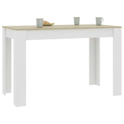 vidaXL fehér-Sonoma színű forgácslap étkezőasztal 120 x 60 x 76 cm