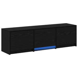 vidaXL LED-es t&eacute;v&eacute;&aacute;llv&aacute;ny Fekete T&ouml;lgy 140 x 34 x 40 cm M&eacute;rn&ouml;ki fa
