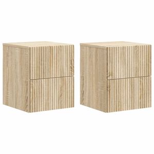 vidaXL Fali &eacute;jjeli szekr&eacute;ny 2 db Sonoma T&ouml;lgy 33 x 34,5 x 40 cm