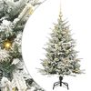 vidaXL Műfenyő vil&aacute;g&iacute;t&aacute;ssal &eacute;s g&ouml;mbk&eacute;szlettel Z&ouml;ld 120 cm PVC &eacute;s PE