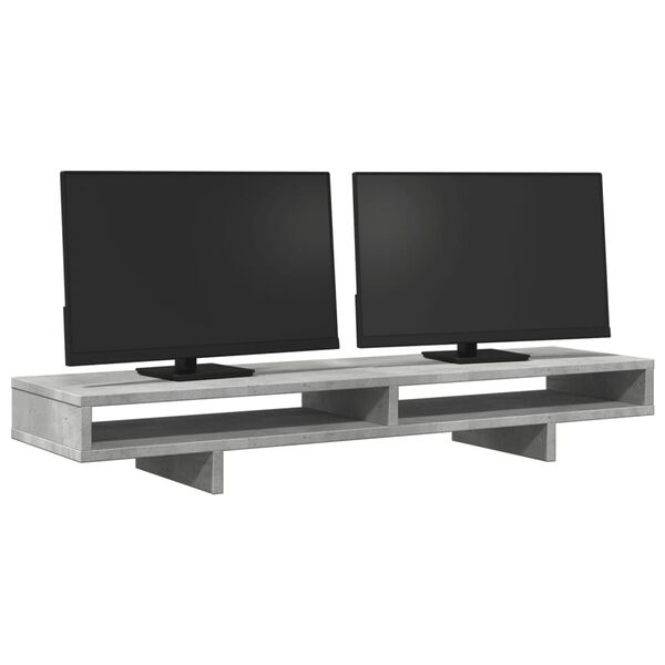 vidaXL betonsz&uuml;rke szerelt fa monitor&aacute;llv&aacute;ny 100 x 27 x 15 cm