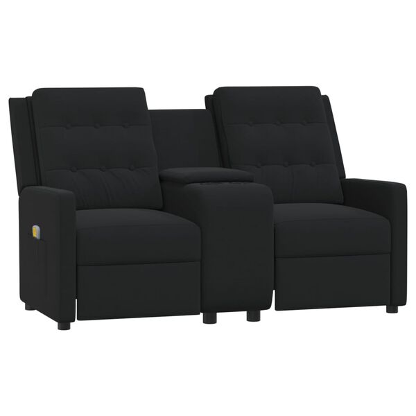 vidaXL 2 szem&eacute;lyes fekete d&ouml;nthető massz&aacute;zsfotel poh&aacute;rtart&oacute;val