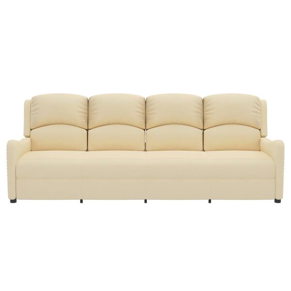 vidaXL 4 személyes krém szövet dönthető masszázsfotel