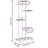 vidaXL 5 szintes feh&eacute;r vas vir&aacute;gtart&oacute; &aacute;llv&aacute;ny kerekekkel 44x23x100 cm