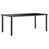 vidaXL fekete edzett &uuml;veg &eacute;tkezőasztal 180 x 90 x 75 cm