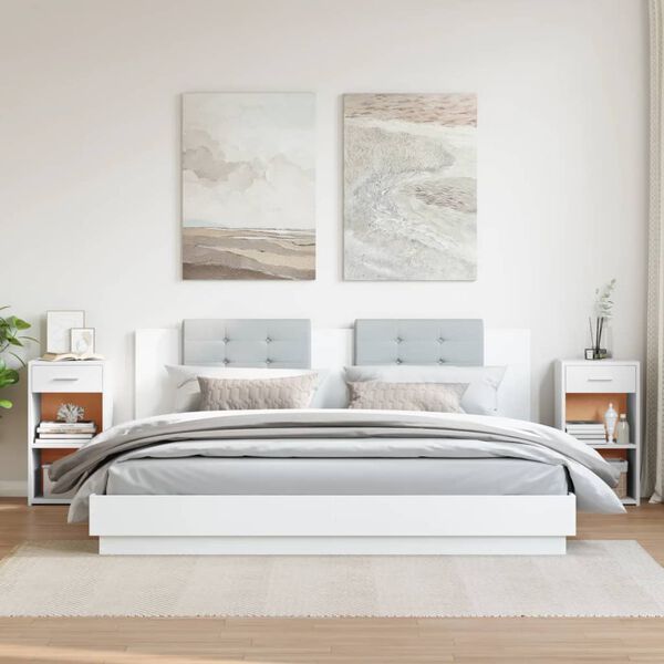 vidaXL 2 db fehér szerelt fa éjjeliszekrény 35 x 34 x 65 cm