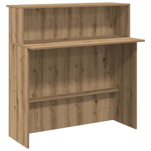 vidaXL recepci&oacute;s pult k&eacute;zműves t&ouml;lgy 100x50x103,5 cm szerelt fa