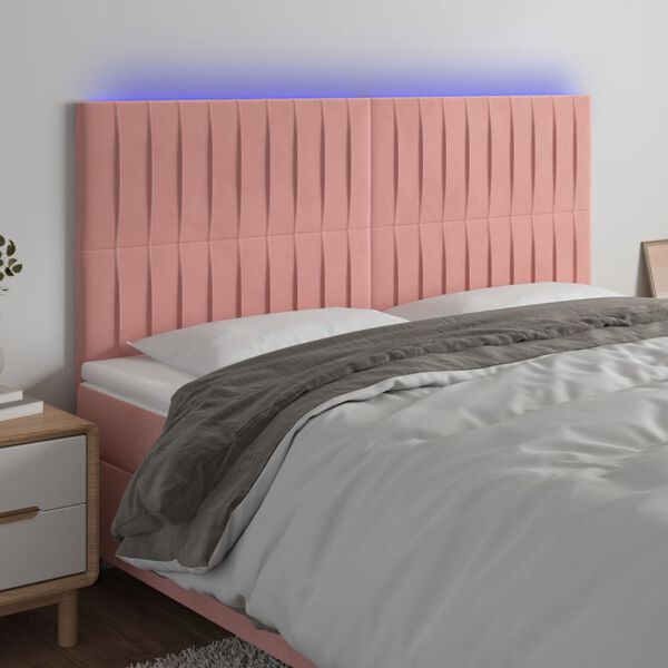 vidaXL r&oacute;zsasz&iacute;n b&aacute;rsony LED-es fejt&aacute;mla 200x5x118/128 cm
