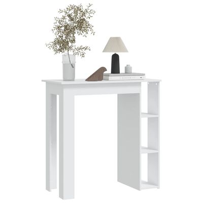 vidaXL fehér forgácslap bárasztal polccal 102 x 50 x 103,5 cm