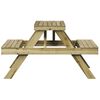 vidaXL impregnált fenyőfa piknik asztal 105 x 134 x 75 cm