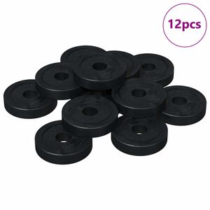 vidaXL alkalmas lapos al&aacute;t&eacute;thez 12 pcs Fekete &empty;15 x 3 mm PVC kopolimer