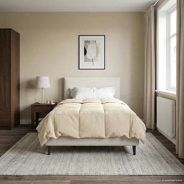 vidaXL Teljes &eacute;ves takar&oacute; S&ouml;v&eacute;nyes Kr&eacute;m 135 x 200 cm Mikrosz&aacute;l