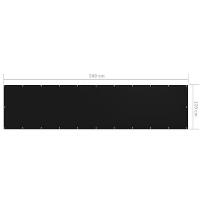 vidaXL fekete oxford-szövet erkélyparaván 120 x 500 cm