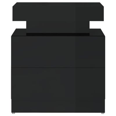 vidaXL magasfényű fekete forgácslap éjjeliszekrény 45 x 35 x 52 cm