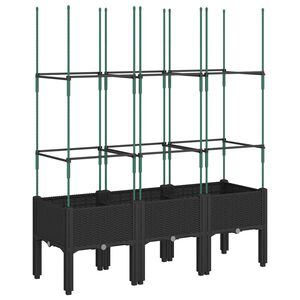 vidaXL fekete polipropil&eacute;n r&aacute;csos kerti &uuml;ltetől&aacute;da 120 x 40 x 142,5 cm
