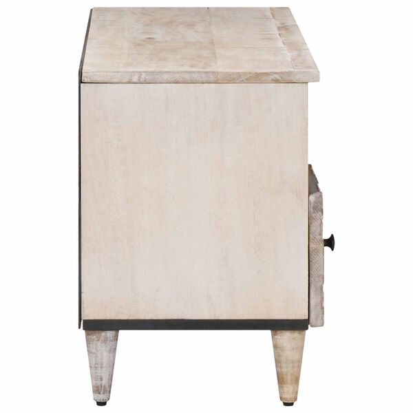 vidaXL TV szekr&eacute;ny fi&oacute;kkal Feh&eacute;r 100 x 33,5 x 46 cm T&ouml;m&ouml;r Mang&oacute;f&aacute;t