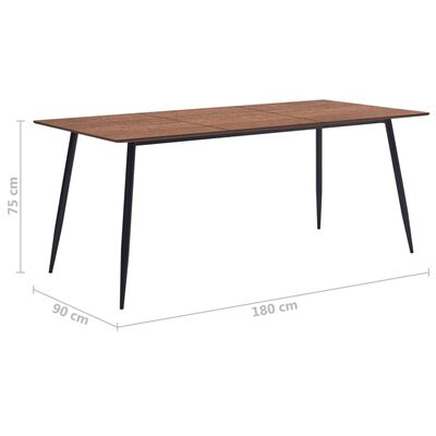 vidaXL barna MDF étkezőasztal 180 x 90 x 75 cm