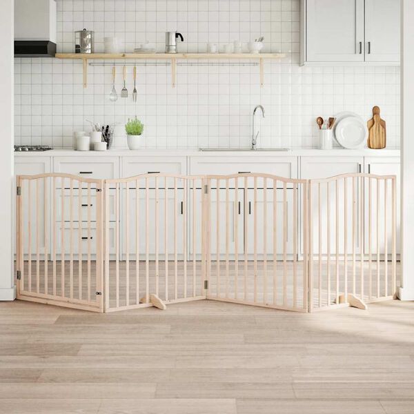 vidaXL ny&aacute;rfa 4 paneles &ouml;sszecsukhat&oacute; kutyakapu ajt&oacute;val 320 cm