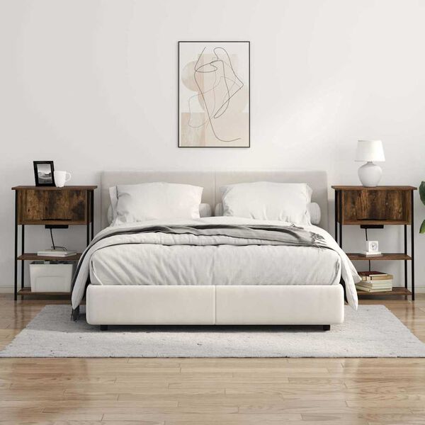 vidaXL &Eacute;jjeliszekr&eacute;ny F&uuml;st&ouml;lt t&ouml;lgy 55 x 31 x 76 cm Faanyag