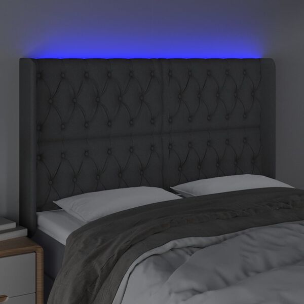 vidaXL s&ouml;t&eacute;tsz&uuml;rke sz&ouml;vet LED-es fejt&aacute;mla 147x16x118/128 cm