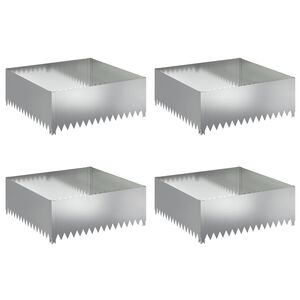 vidaXL Fűszeg&eacute;lyez&eacute;s 4 db 100 x 100 x 35 cm Ac&eacute;l Ez&uuml;st