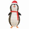 vidaXL Havas pingvin figura 600 LED-del Meleg feh&eacute;r 78 x 178 cm sz&ouml;vet