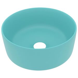 vidaXL kerek matt vil&aacute;gosz&ouml;ld ker&aacute;mia luxus mosd&oacute;kagyl&oacute; 40 x 15 cm