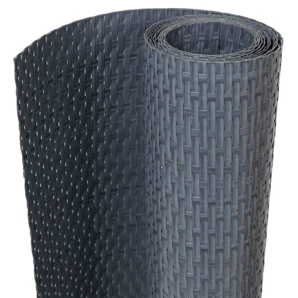 vidaXL 10 db antracitsz&uuml;rke polyrattan erk&eacute;lyparav&aacute;n 255 x 19 cm