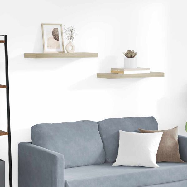 vidaXL 2 db t&ouml;lgysz&iacute;nű MDF lebegő fali polc 60 x 23,5 x 3,8 cm