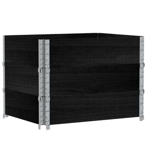 vidaXL 3 db fekete t&ouml;m&ouml;r fenyőfa raklapmagas&iacute;t&oacute; 80 x 60 cm