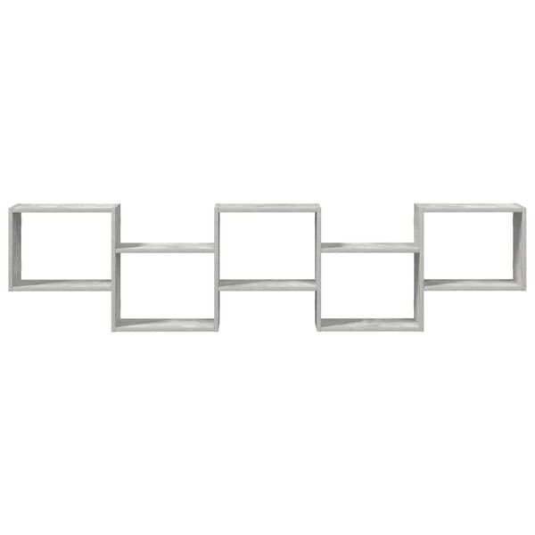 vidaXL betonszürke szerelt fa fali kockapolc 5 rekeszes színű