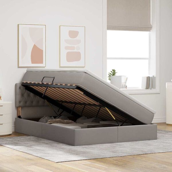 vidaXL &Aacute;gy t&aacute;rol&oacute;val &eacute;s LED l&aacute;mp&aacute;val T&oacute;psz&iacute;nű 140 x 200 cm sz&ouml;vet