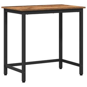 vidaXL asztal &Ouml;reg fa 100 x 50 x 76,5 cm Műszaki fa &eacute;s ac&eacute;l