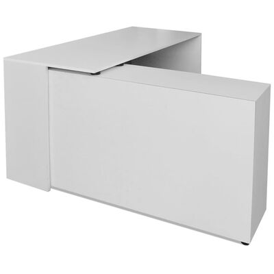 vidaXL sarok íróasztal 4 polccal fehér