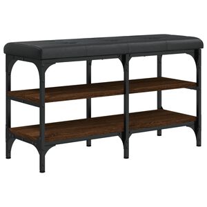 vidaXL barna t&ouml;lgy sz&iacute;nű szerelt fa cipőt&aacute;rol&oacute; pad 82 x 32 x 47 cm