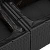 vidaXL Kerti Kanap&eacute; Szett p&aacute;rn&aacute;val t&aacute;rol&oacute;val 6 pcs Fekete Poly Rattan