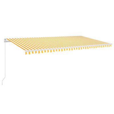 vidaXL sárga és fehér kézzel kihúzható napellenző 600 x 350 cm