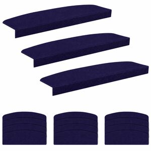 vidaXL L&eacute;pcsőszőnyegek 15 db 65 x 21 x 4 cm K&eacute;k Poli&eacute;szter
