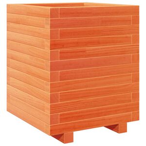 vidaXL viaszbarna t&ouml;m&ouml;r fenyőfa kerti vir&aacute;gl&aacute;da 40 x 40 x 49,5 cm