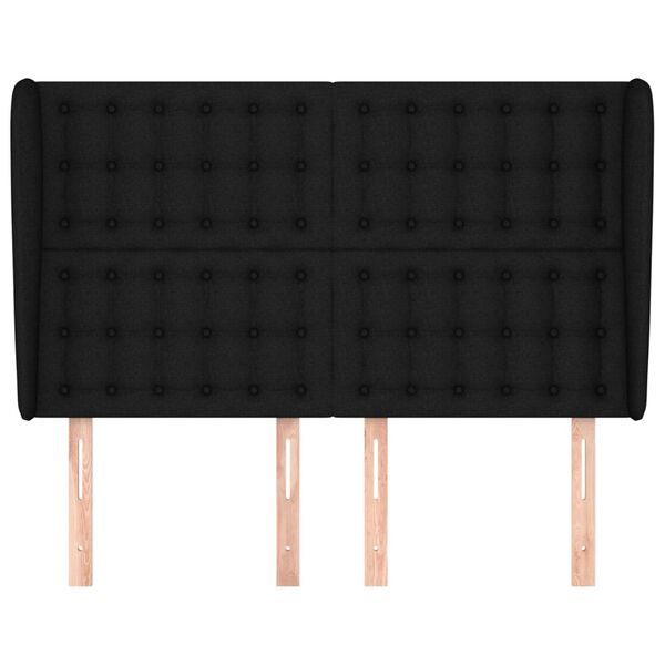 vidaXL fekete sz&ouml;vet fejt&aacute;mla sz&aacute;rnyakkal 147 x 23 x 118/128 cm