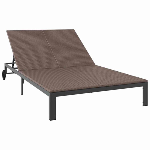 vidaXL Napoz&oacute;&aacute;gy 2-szem&eacute;ly Barna 60 x 200 x 27cm polirattan