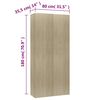 vidaXL sonoma t&ouml;lgy sz&iacute;nű szerelt fa cipőszekr&eacute;ny 80 x 35,5 x 180 cm
