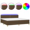 vidaXL barna sz&ouml;vet rug&oacute;s &eacute;s LED-es &aacute;gy matraccal 200x200 cm