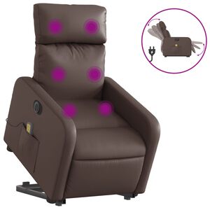 vidaXL elektromos barna műbőr fel&aacute;ll&aacute;st seg&iacute;tő d&ouml;nthető massz&aacute;zsfotel