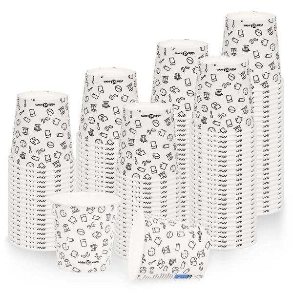 vidaXL 100 db feh&eacute;r-fekete k&aacute;v&eacute;s pap&iacute;rpoh&aacute;r 120 ml