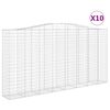 vidaXL 10 db íves horganyzott vas gabion kosár 400x50x200/220 cm