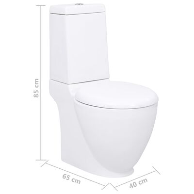 vidaXL fehér kerámia WC öblítőrendszerrel